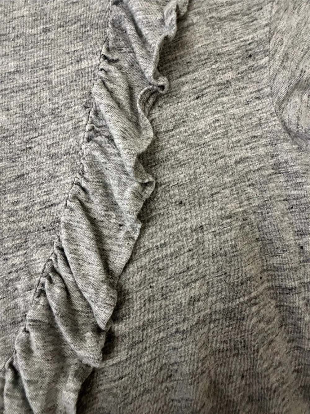 J.Crew 100% Linen Ruffle Back Tee Gray Size M